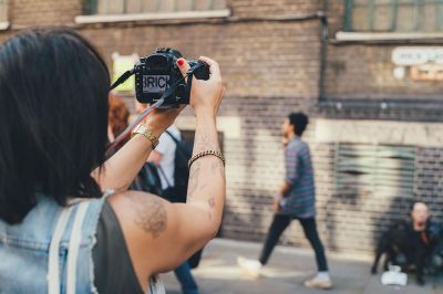 woman taking photo