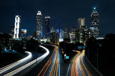 nighttime city skyline