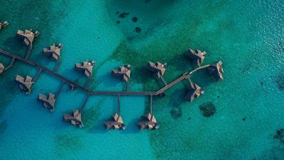 houses in blue sea