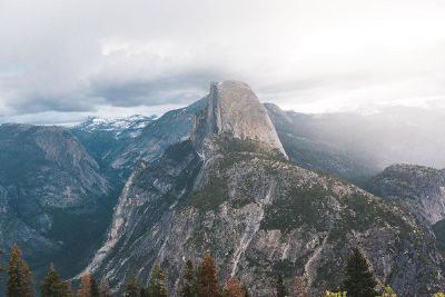 mountains with clouds