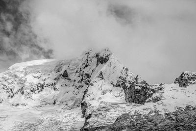 snow in mountains