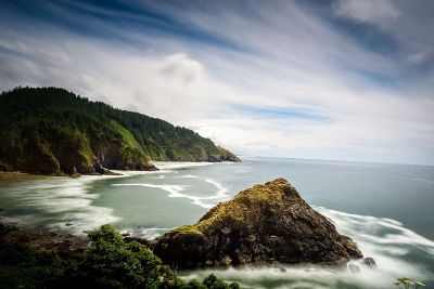 beautiful mountains sky and ocean