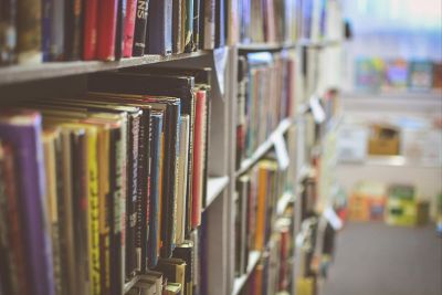 shelves of books