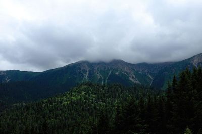 cloudy mountaintop