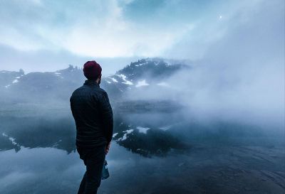 man viewing the scenery