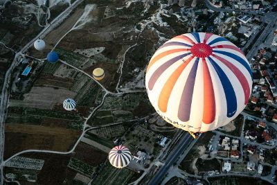 hot air balloon view