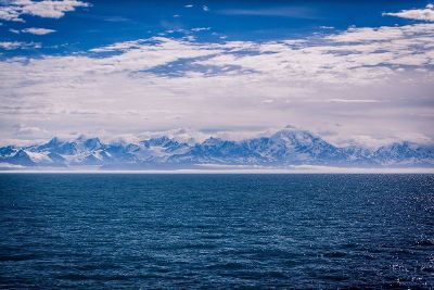 icy mountains on the water