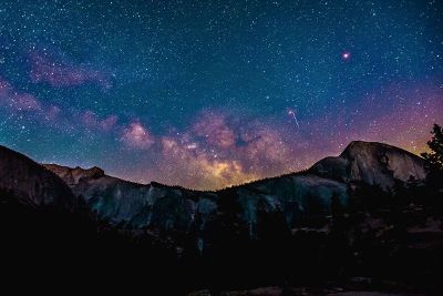 night sky over mountains