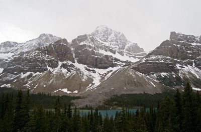 snow capped mountain range