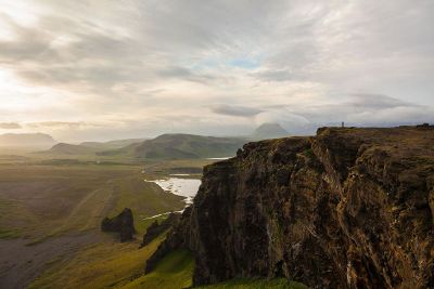 cliff landscape into valley