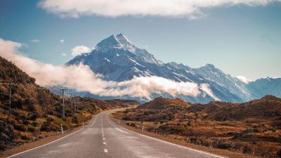 cloudy mountain road