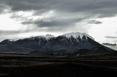 snow capped peaks