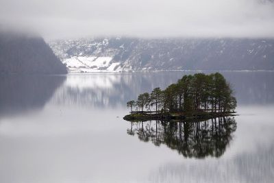 small island in the middle of lake