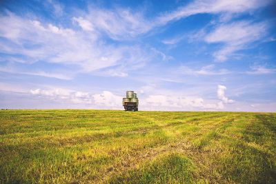 truck in open field