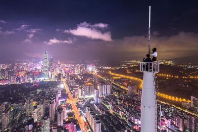 city lights at night