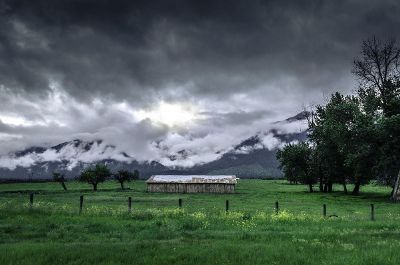 barn in yard