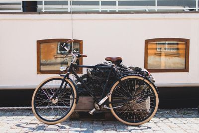 bike on brick road