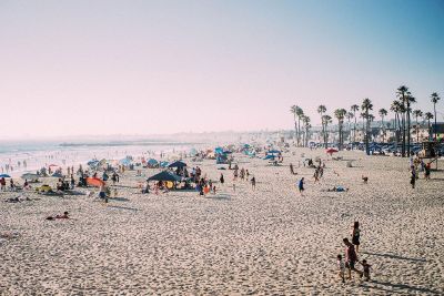 people enjoying the beach