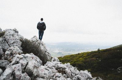 man on mountain