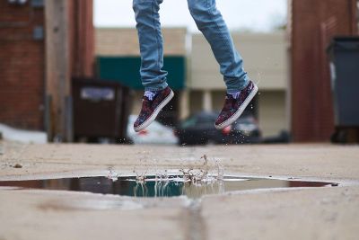 jumping in a puddle