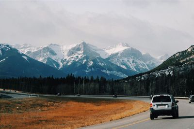 highway with mountains