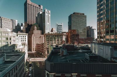 skyscrapers in big city