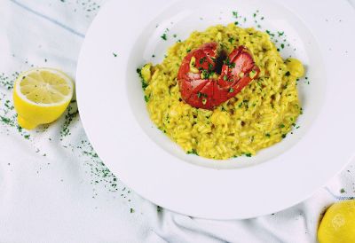 tomato and risotto dish