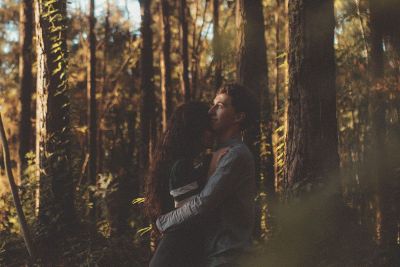 couple in a forest