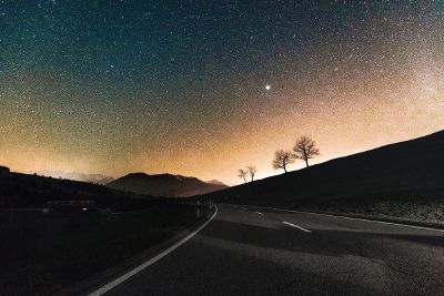 dark road at night