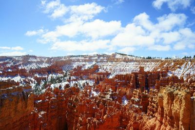 snowy red canyon