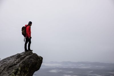 looking out from the mountaintop