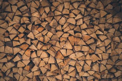 chopped wood pile