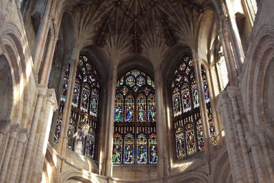 stained glass in elaborate chapel