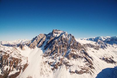 mountain range with snowcap