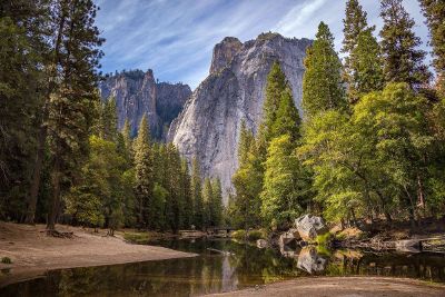 valley view of mountain in forest