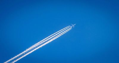 jet flying across sky