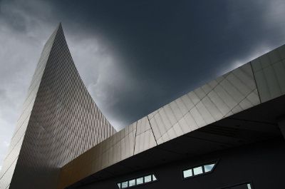 storm clouds over a building