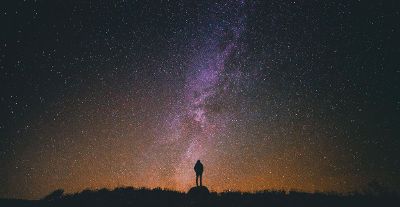 lone man under the stars