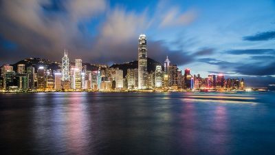 the city of hongkong by the beach