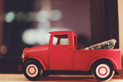 red toy pickup truck