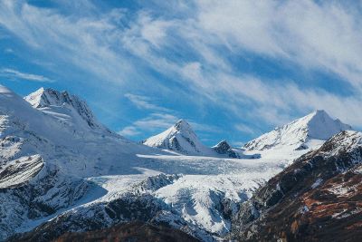 snow capped mountains