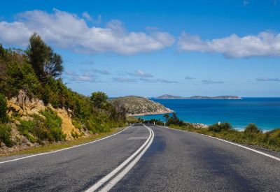 open road by the ocean