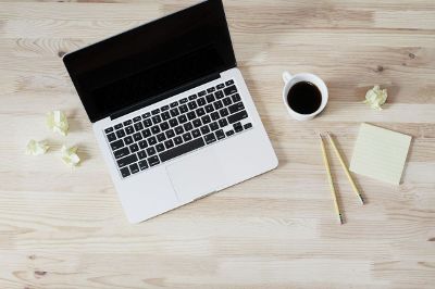 open laptop on a desk