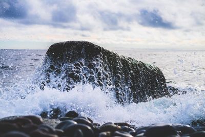 rock in ocean