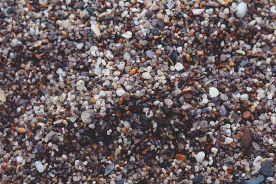 many small pebbles