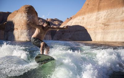 man surfing