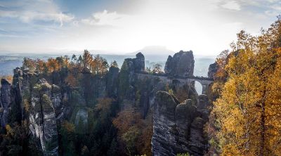 mountains with fall leaves