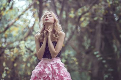 sensual girl in woods