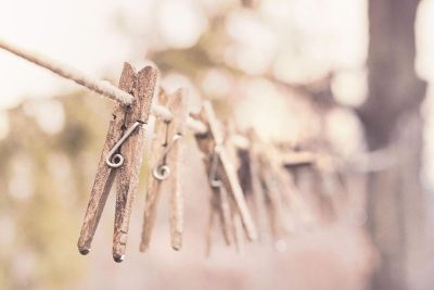 clothes pins on a line