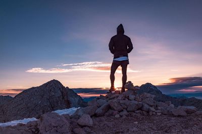 man looking at the horizon